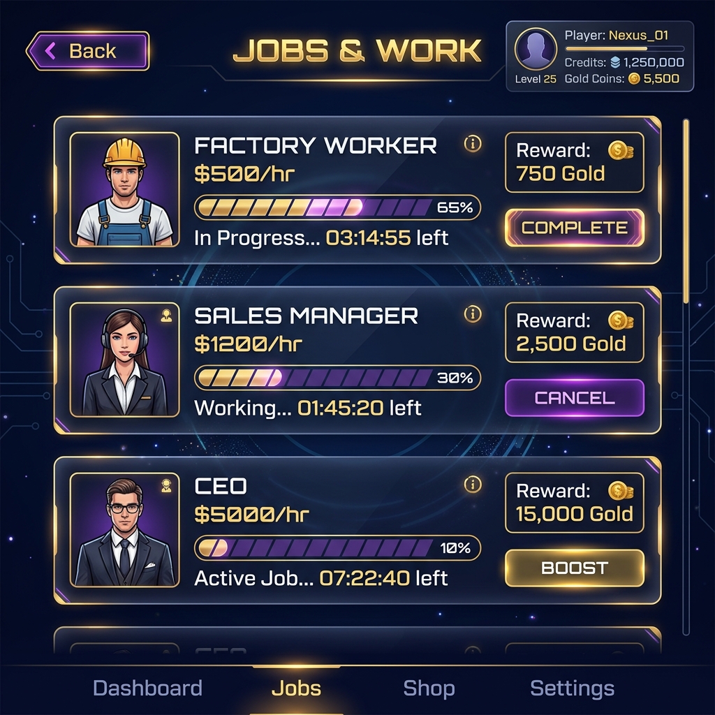 Jobs Screen